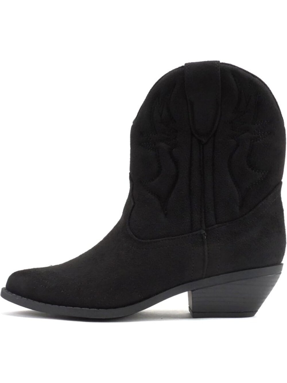 Women Black Imsu Cowgirl Cowboy Western Stitched Pointed Toe Ankle Boots